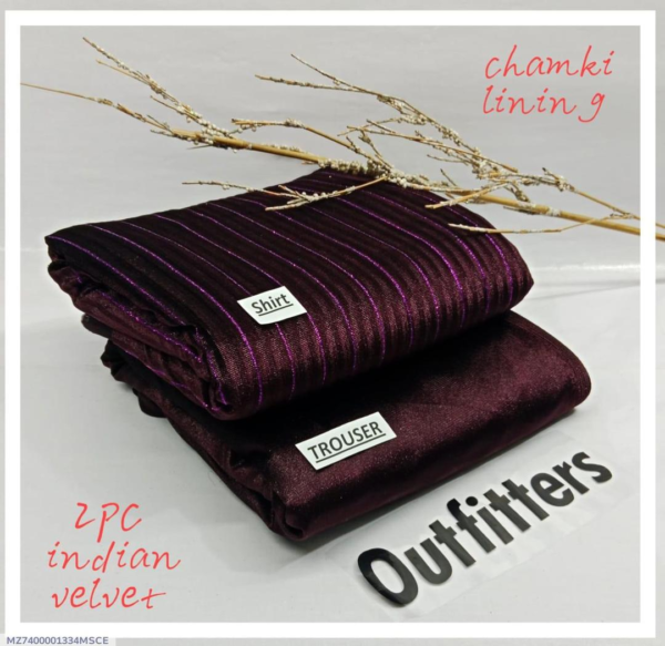 2 piece indian velvet suit unstitched