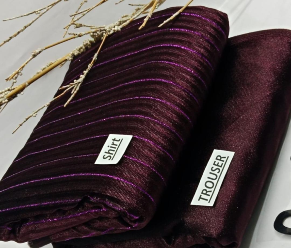 2 piece indian velvet suit unstitched - Image 3